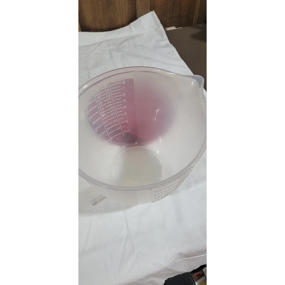 COMPLETE! 1977 Mix-N-Store TUPPERWARE Red Top MEASURING 8 CUP+LID+SPOUT 500
